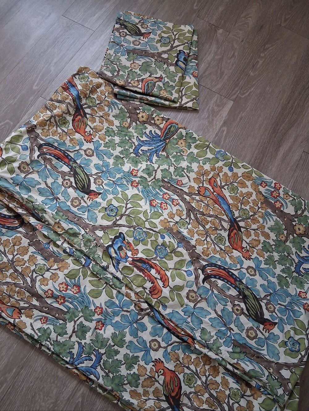 Pottery Barn Mayle Queen Duvet Cover And Shams Birds Botanical Floral